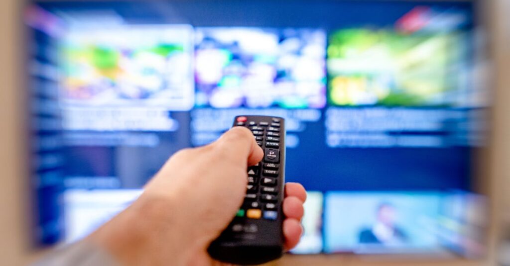 地上波とスカパーのサービス比較図。チャンネル数やジャンルの違いを示す。