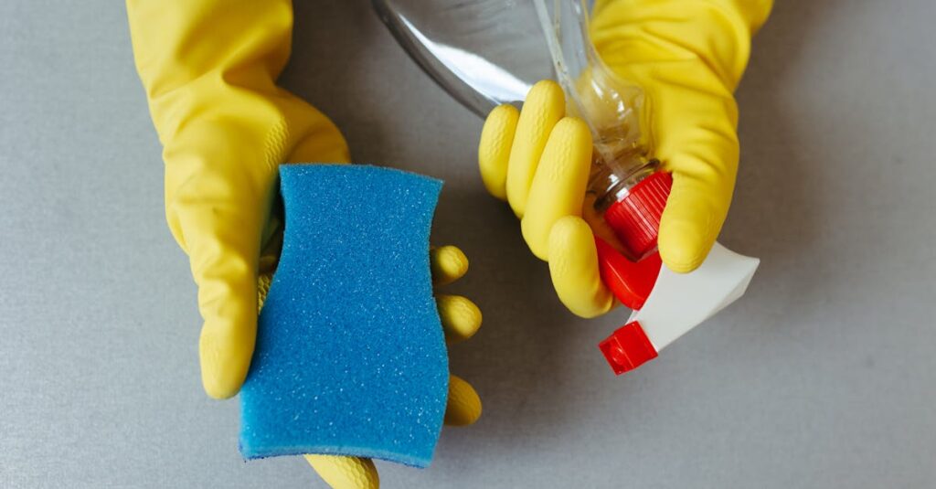 レンタルおもちゃを丁寧にクリーニング・除菌している様子