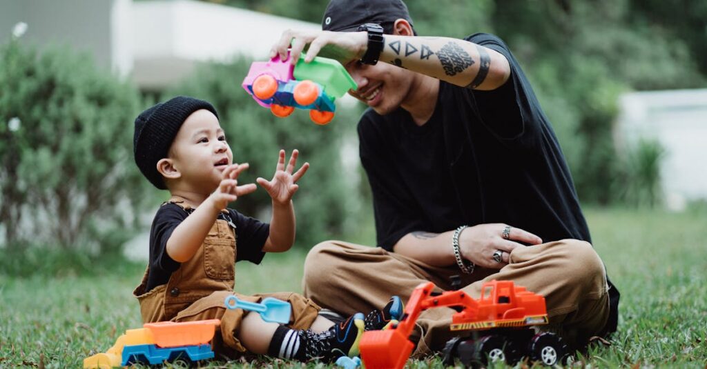 知育玩具のサブスクやレンタルサービスを検討する子育て中の両親のイメージ