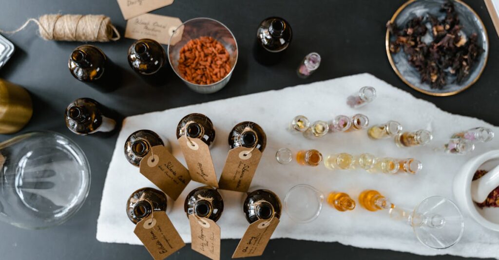 アロベビー ミルクローションのテクスチャと香りを感じる瞬間。手にとったときの軽さと香りに注目した画像。