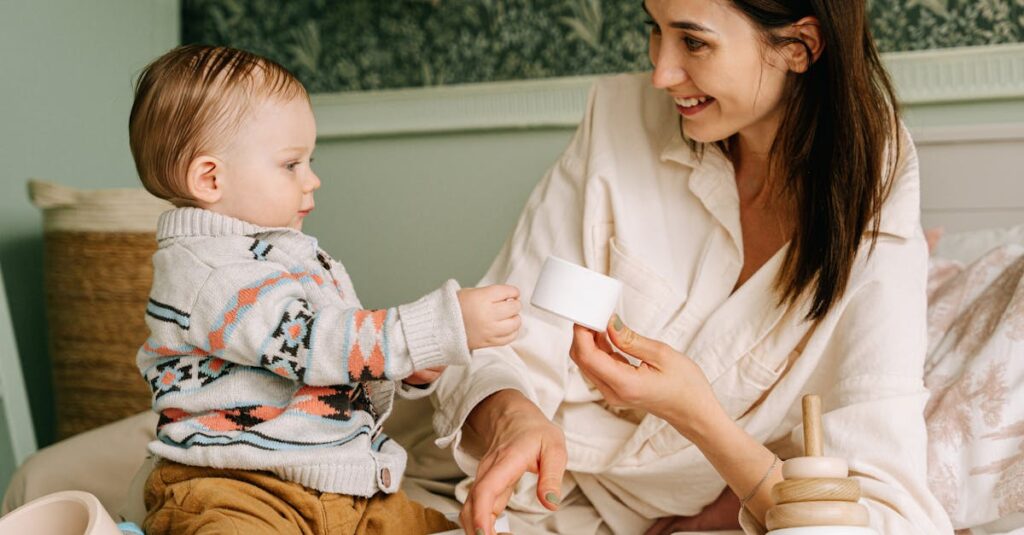 赤ちゃんのお世話が楽になり、ママが自分の時間を持てるようサポートするBerpyの製品のある暮らしの画像。