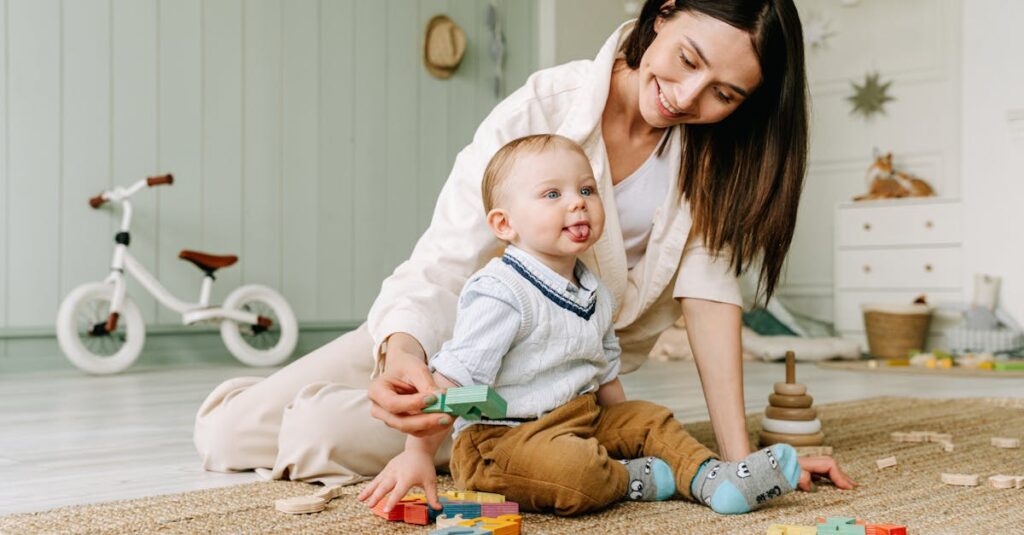 育児中の孤独感をBerpyのアイテムが和らげ、ママがほっとして笑顔になっている画像。